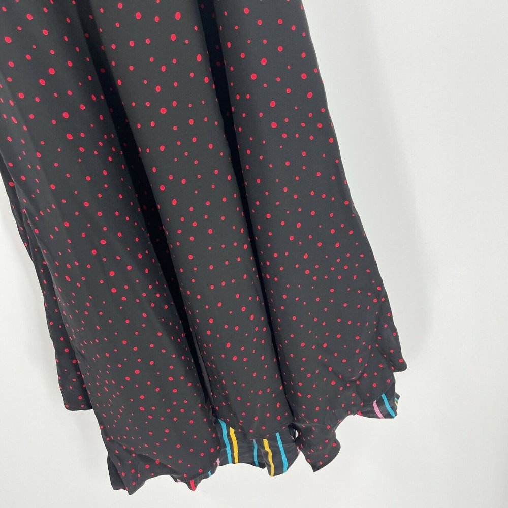 Vintage Y2K Betsey Johnson Black Red Polka Dot Rainbow Mini Strap Dress Size 6 - Picture 2 of 9